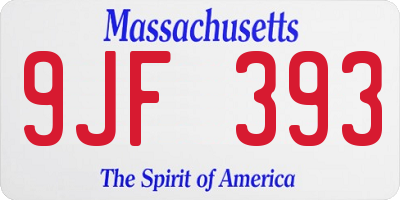 MA license plate 9JF393