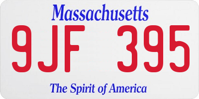 MA license plate 9JF395
