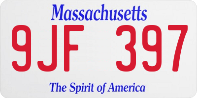 MA license plate 9JF397