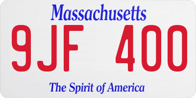 MA license plate 9JF400