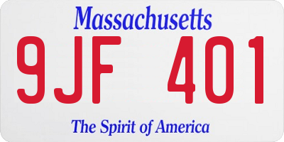 MA license plate 9JF401