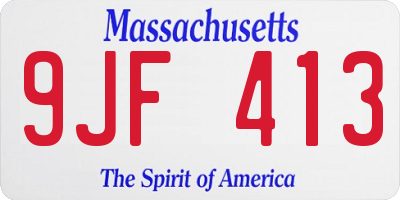 MA license plate 9JF413
