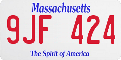 MA license plate 9JF424