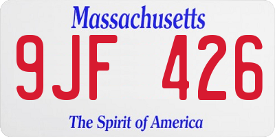 MA license plate 9JF426