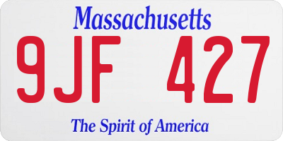 MA license plate 9JF427