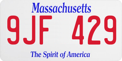 MA license plate 9JF429