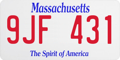 MA license plate 9JF431