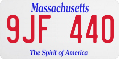 MA license plate 9JF440
