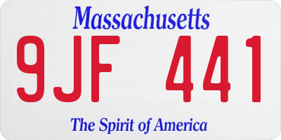 MA license plate 9JF441