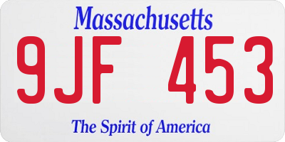 MA license plate 9JF453