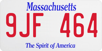 MA license plate 9JF464