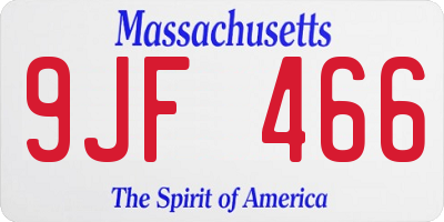 MA license plate 9JF466