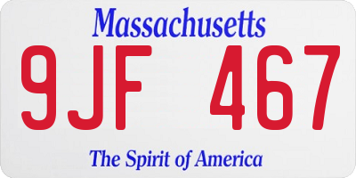 MA license plate 9JF467
