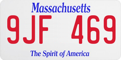 MA license plate 9JF469