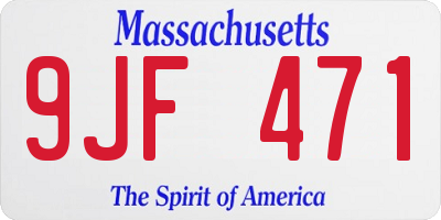 MA license plate 9JF471