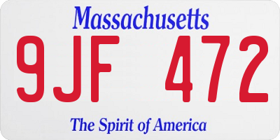 MA license plate 9JF472