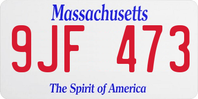 MA license plate 9JF473