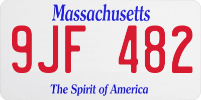 MA license plate 9JF482