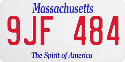 MA license plate 9JF484