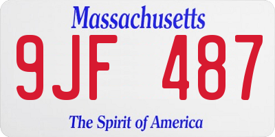 MA license plate 9JF487