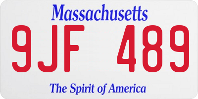 MA license plate 9JF489