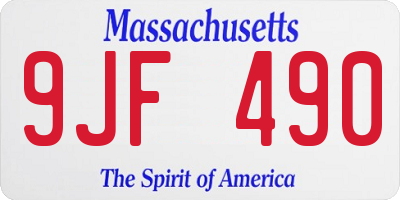 MA license plate 9JF490