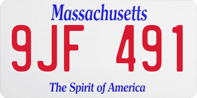MA license plate 9JF491
