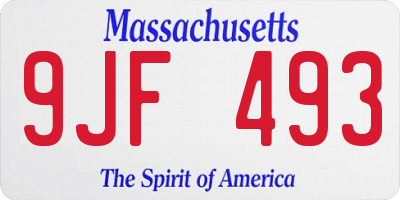 MA license plate 9JF493