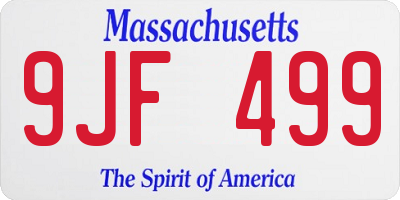 MA license plate 9JF499