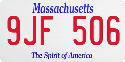 MA license plate 9JF506
