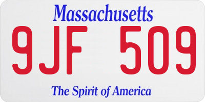 MA license plate 9JF509