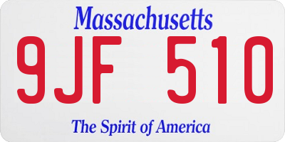 MA license plate 9JF510
