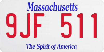 MA license plate 9JF511
