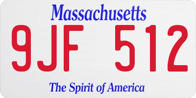 MA license plate 9JF512