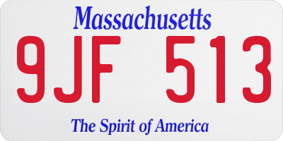 MA license plate 9JF513