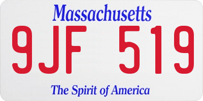 MA license plate 9JF519