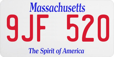 MA license plate 9JF520