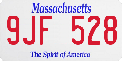 MA license plate 9JF528