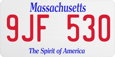 MA license plate 9JF530