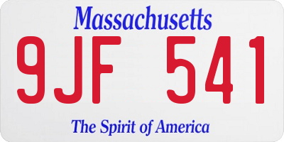 MA license plate 9JF541
