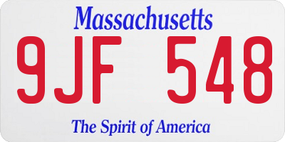 MA license plate 9JF548