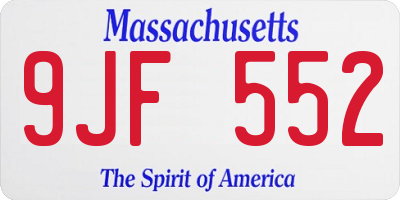 MA license plate 9JF552