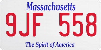 MA license plate 9JF558