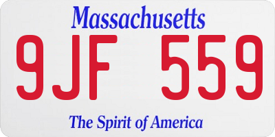 MA license plate 9JF559