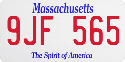 MA license plate 9JF565
