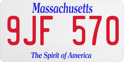 MA license plate 9JF570