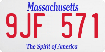 MA license plate 9JF571