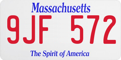 MA license plate 9JF572