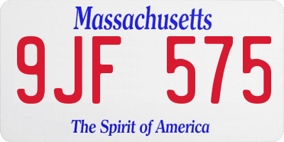 MA license plate 9JF575