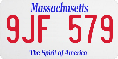 MA license plate 9JF579